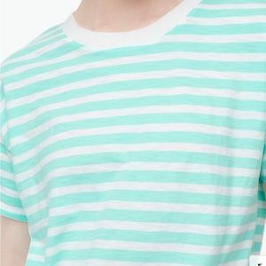 NWT J. Crew top. Sea Mint and white strip.